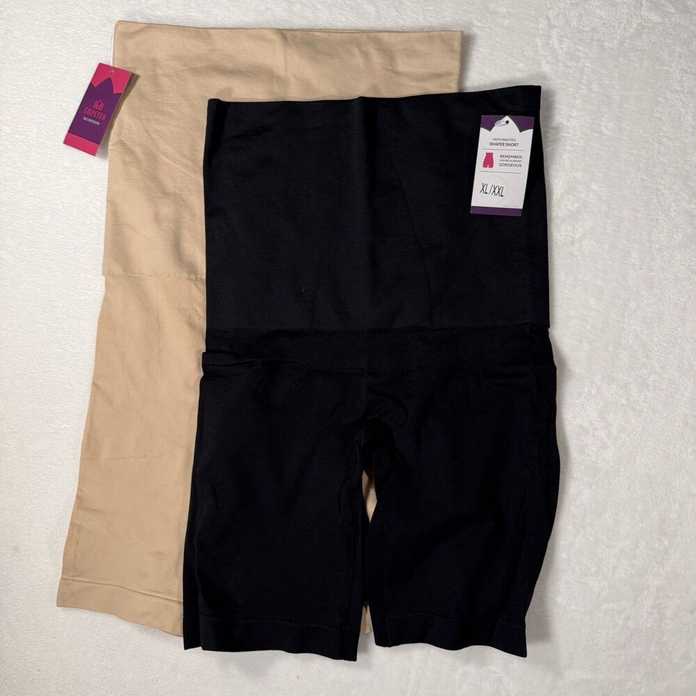 Shapermint Empetua High Waisted Shaper Shorts Lot 2 XL/XXL NWT Black Nude